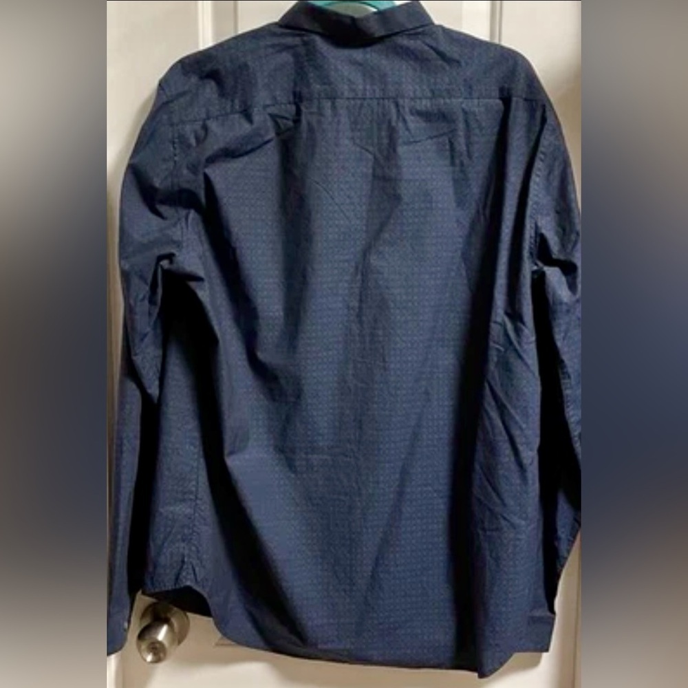 Theory Men’s Button-down Shirt Large Camrose 100% Cotton Collared Blue Office - Picture 3 of 9